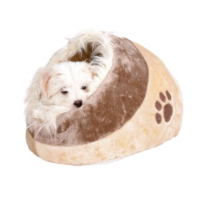 Cama/Igloo Minou Beige/Marrón para perros | Calvet Animales y Plantas