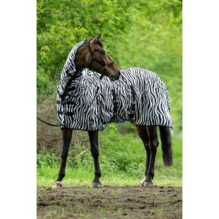 Manta Cavall Estiu Antimosques Amb Coll HKM Zebra 2