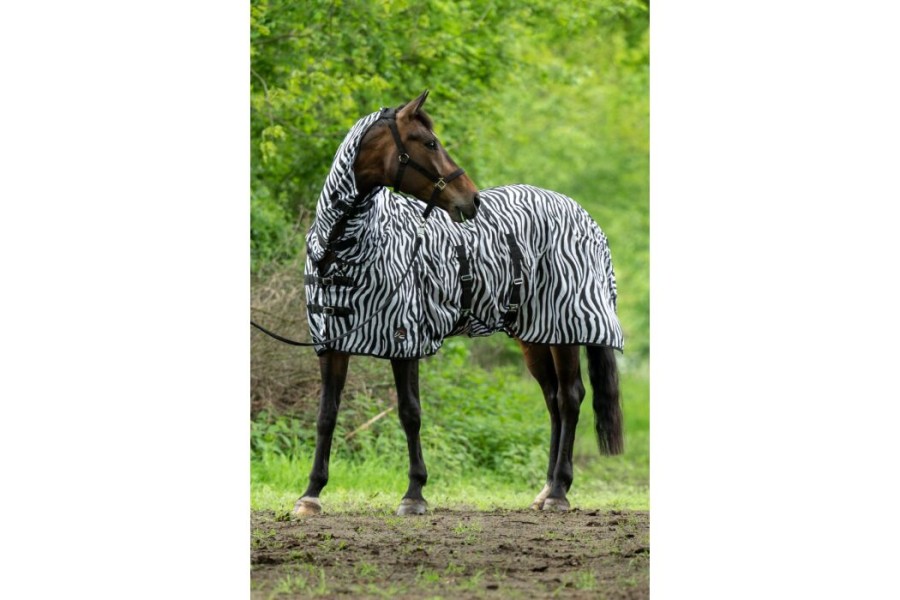 Manta Cavall Estiu Antimosques Amb Coll HKM Zebra