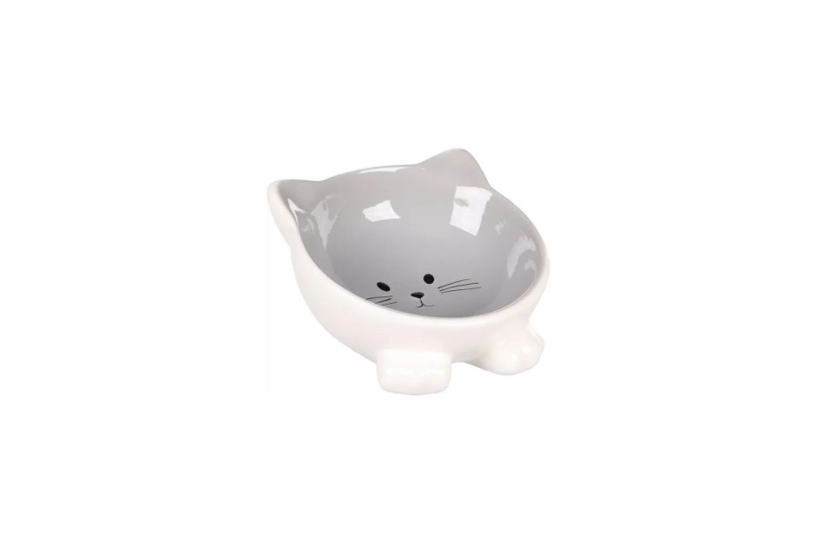 Comedero Gato Cerámica Puzi Gris 125 Ml