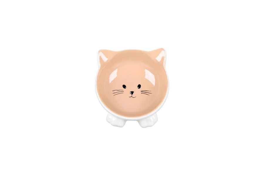 Comedero Gato Cerámica Puzi Naranja 125 Ml