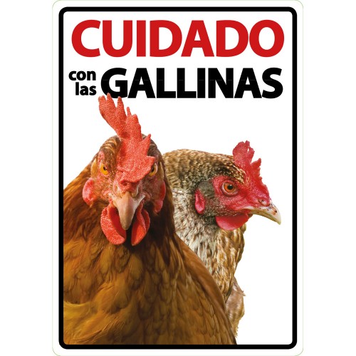 Cartel "Cuidado Con Las Gallinas" | Animales de granja. Calvet Animals i