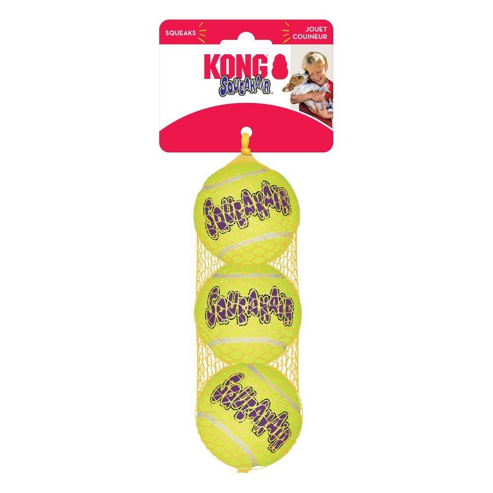 Juguete Perro KONG Air Squeaker Tenis M 3 Unidades para perros | Calvet Animales y