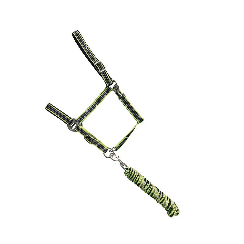 Cabezada Cuadra Nylon Con Ramal Verde Neón | Equestrian. Calvet Animals i