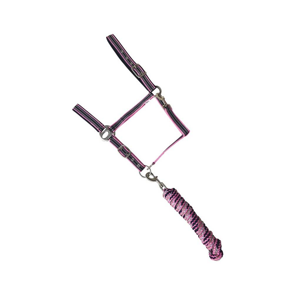 Morralla Quadra Nylon Amb Ramal Rosa Neó |Cavall i Genet a Equestrian