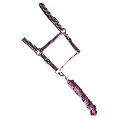 Cabezada Cuadra Nylon Con Ramal Rosa Neón | Equestrian. Calvet Animals i