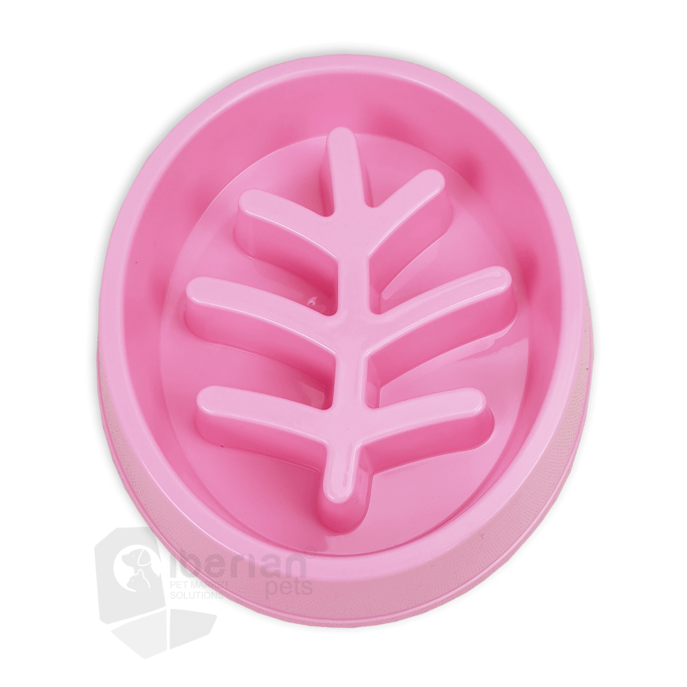 Comedero Lento Rosa 21x18,2x5 Cm. para perros | Calvet Animales y Plantas
