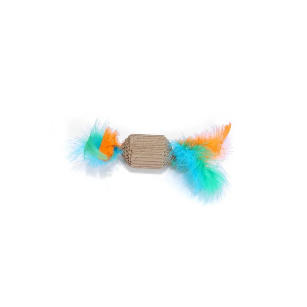 Juguete Gato Rascador Hexágono Plumas 15 x 4 Cm. para gatos | Calvet Animales y