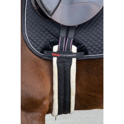 Cincha HKM -Teddy Elast- Lana Negra/Crema 120cm | Equestrian. Calvet 2