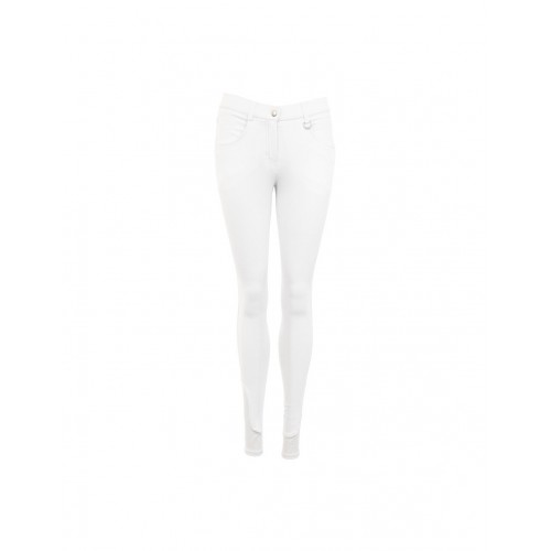 Pantalón Mujer BR -Malon- Culera Silicona Blanco | Equestrian. Calvet