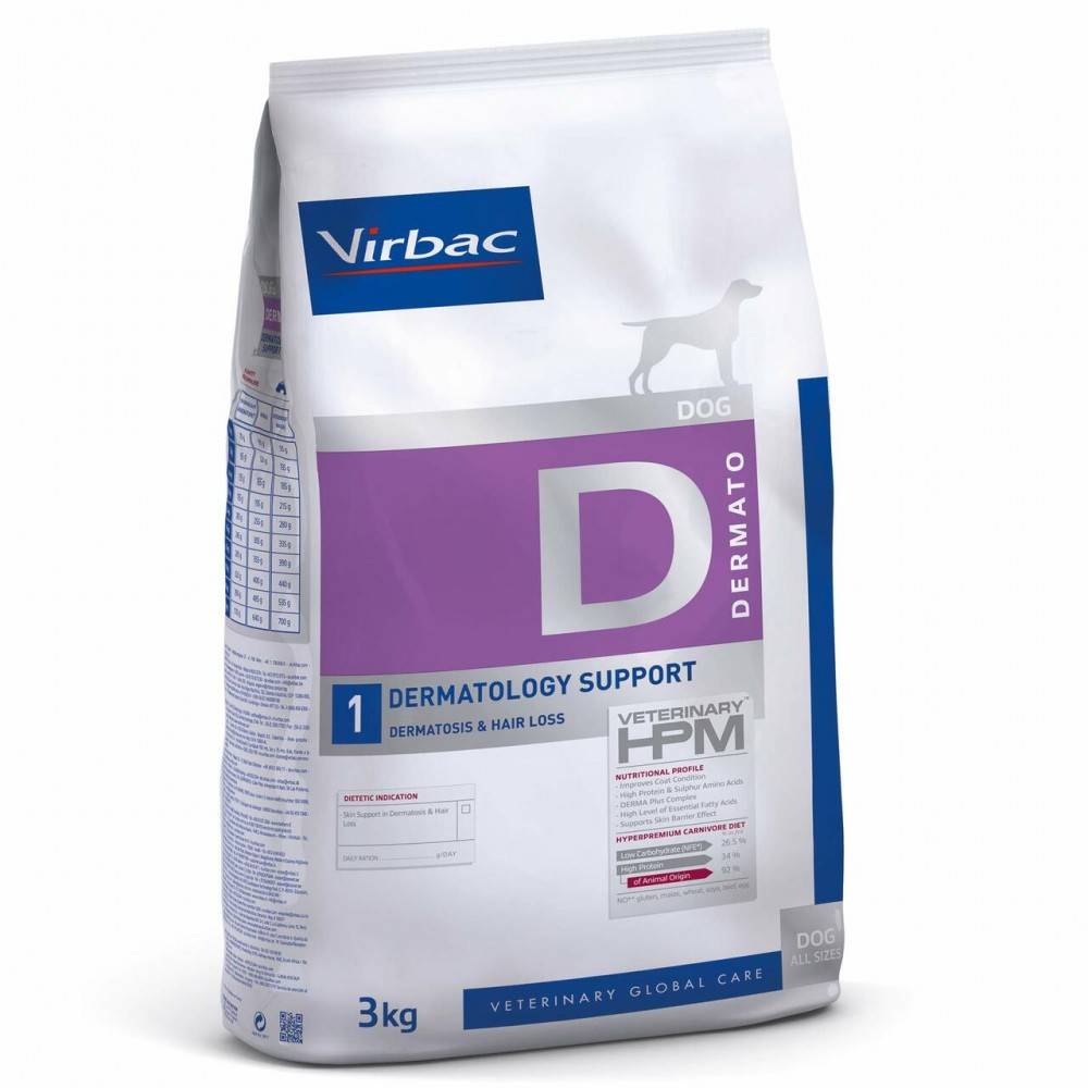 Virbac HPM Dog D1 Dermatology-Support 12Kg para perros | Calvet Animales y Plantas