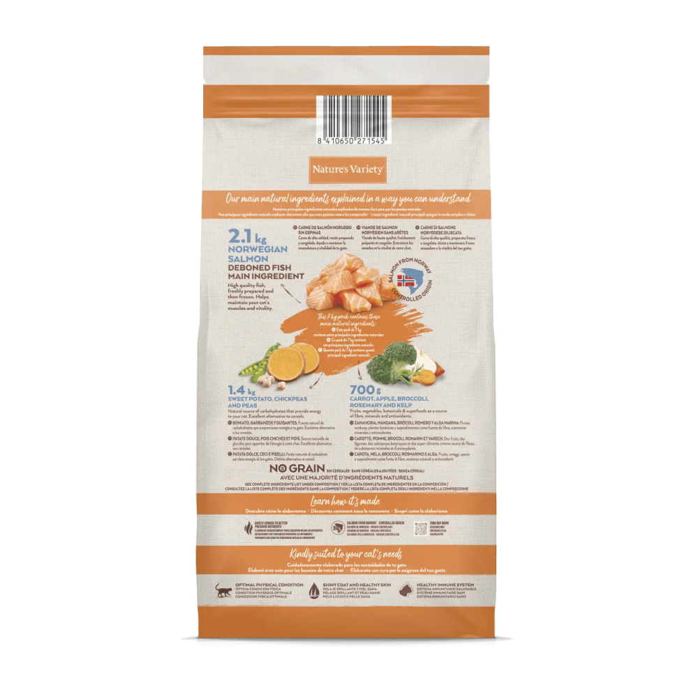 Nature's Variety Gato Selected No Grain Adult Salmón 7Kg para gatos | Calvet