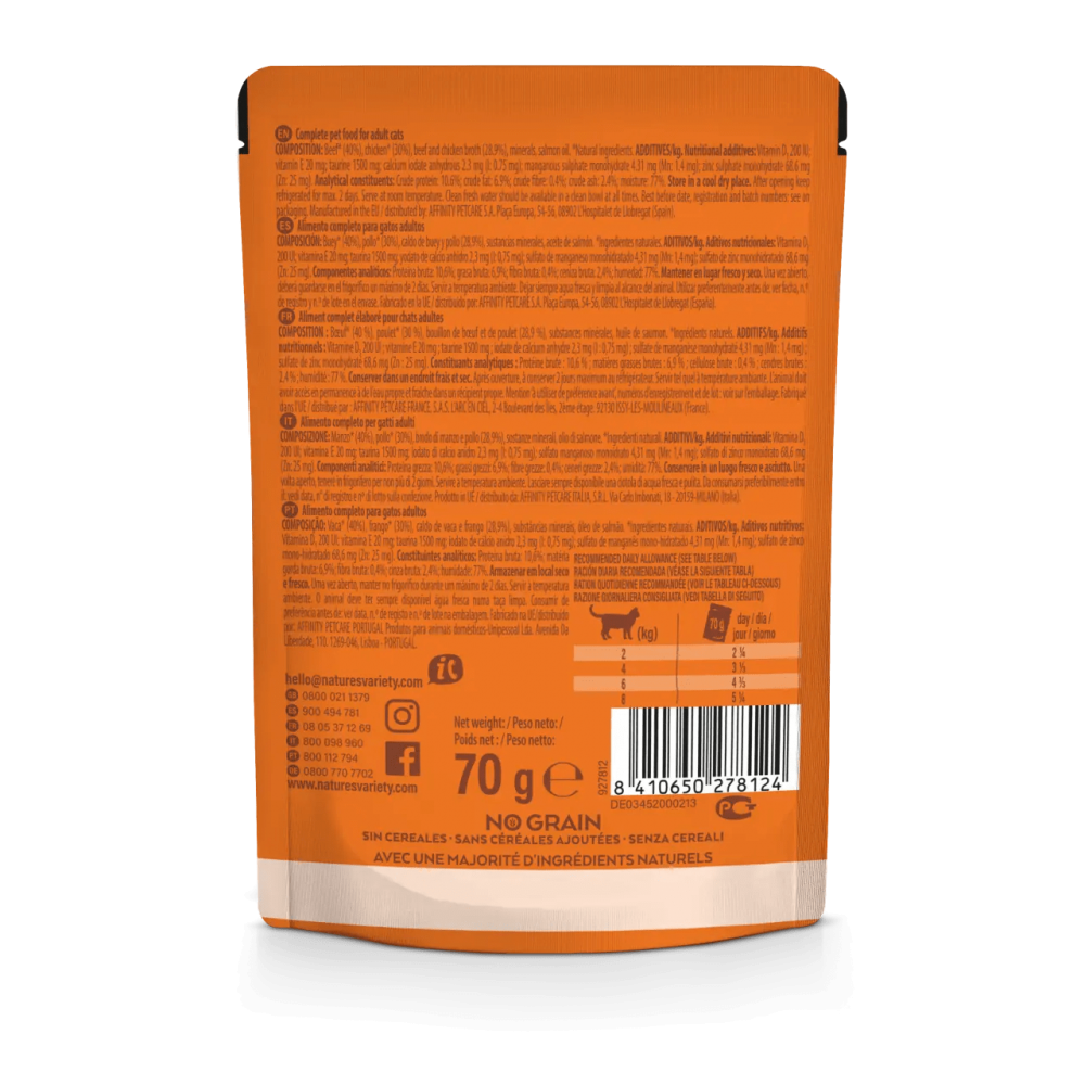 Nature's Variety Wet Gato Original Adult Buey/Pollo 70Gr per gats | Calvet Animals