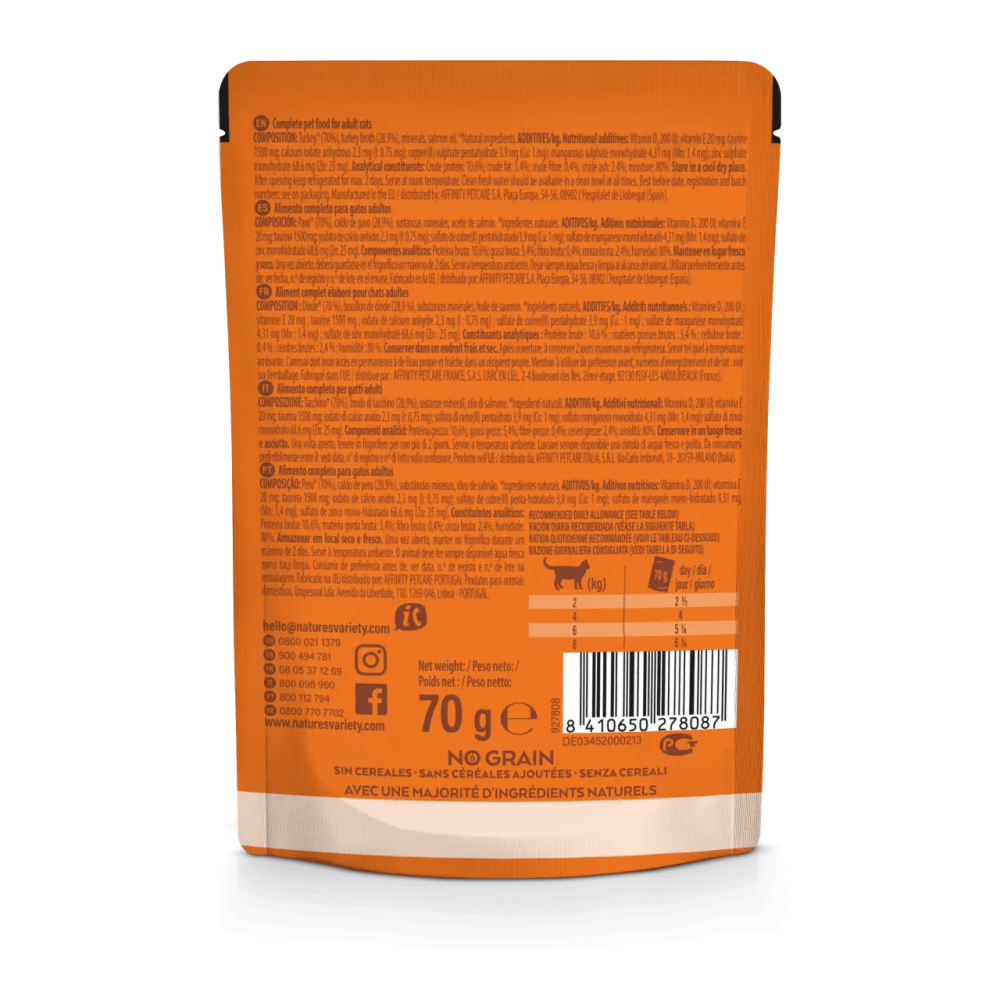 Nature's Variety Wet Gato Original Adult Pavo 70Gr para gatos | Calvet Animales y