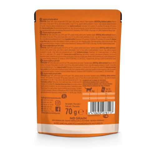 Nature's Variety Wet Gat Original Adult Pollastre/Oca 70Gr per gats | Calvet 2