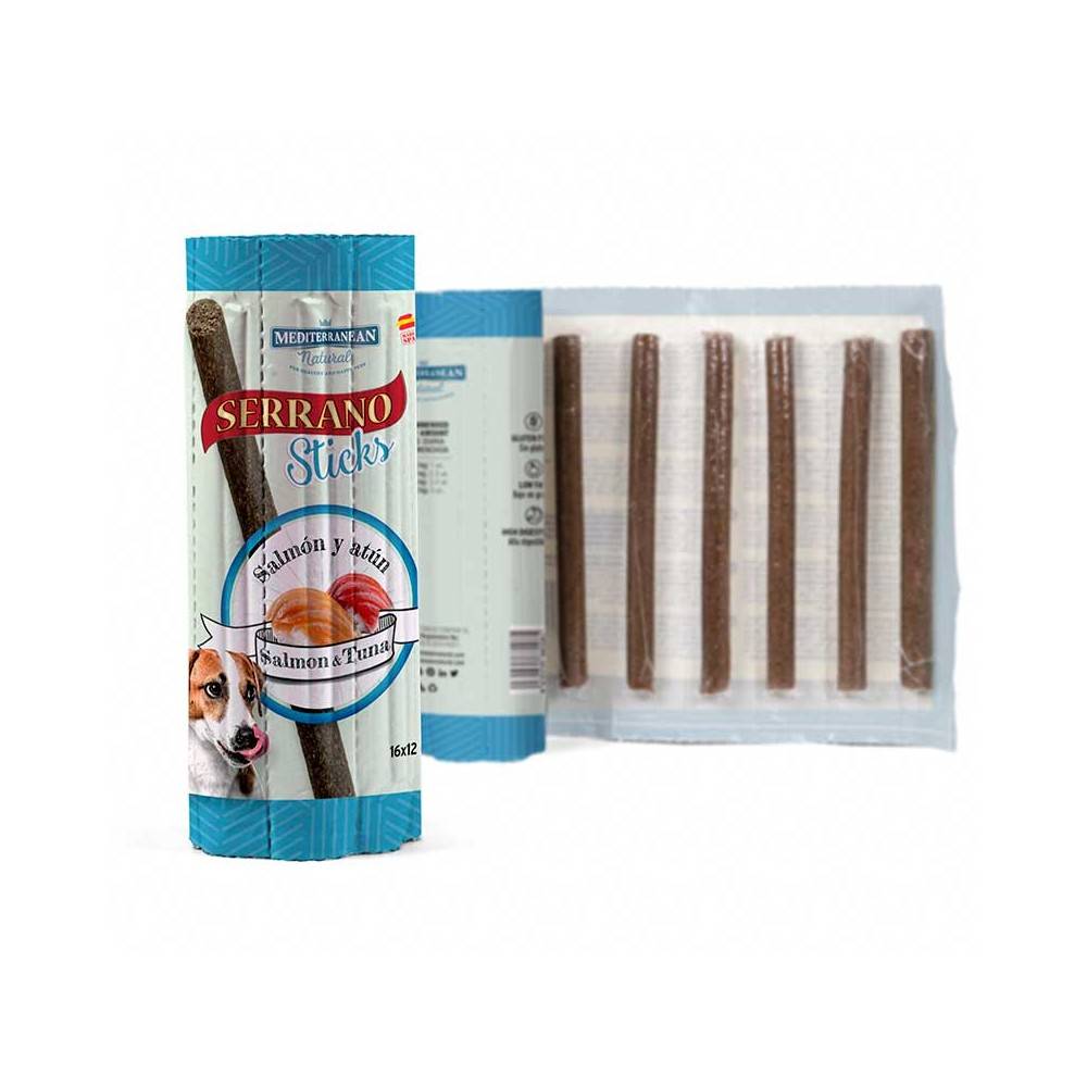 Barretes Gos Serrano Sticks Salmó I Tonyina 16 Unitats per gossos | Calvet Animals
