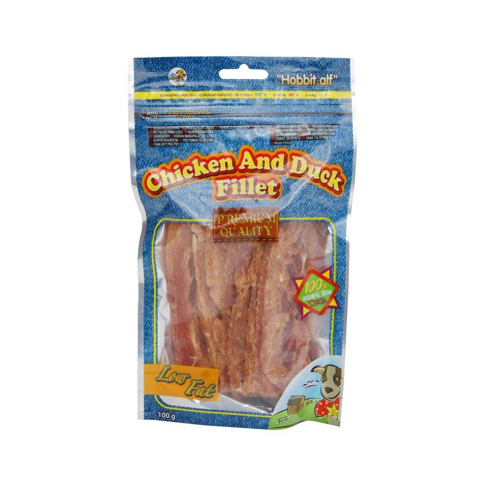 Filete Pollo/Pato Natural Hobbit Alf 100 Gr para perros | Calvet Animales y Plantas