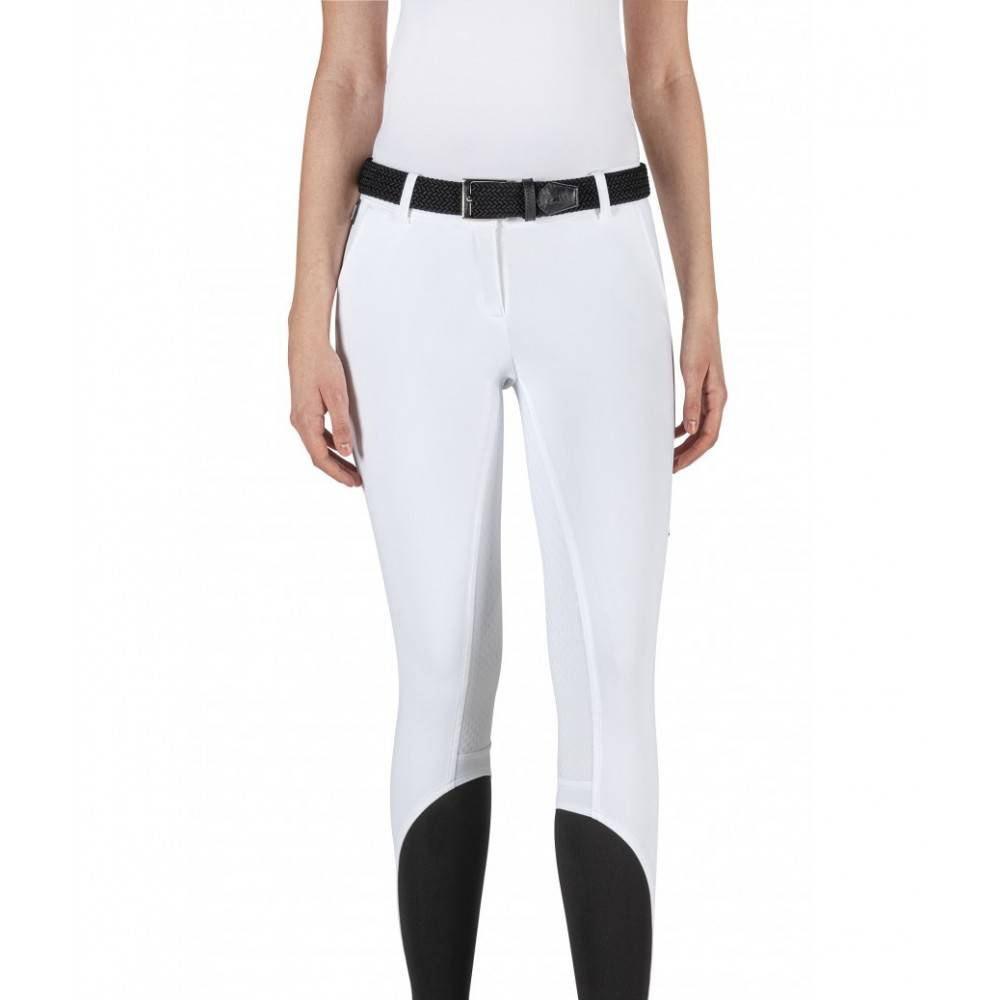 Pantalón Mujer Equiline Julik Culera Silicona Blanco | Equestrian. Calvet