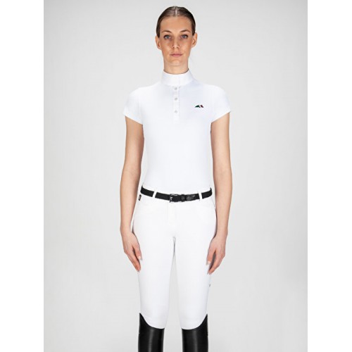 Polo Competición Mujer M/C Equiline Isabel Blanco | Equestrian. Calvet