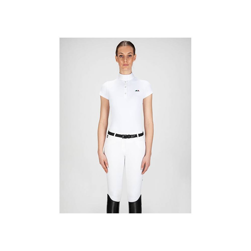 Polo Competición Mujer M/C Equiline Isabel Blanco | Equestrian. Calvet