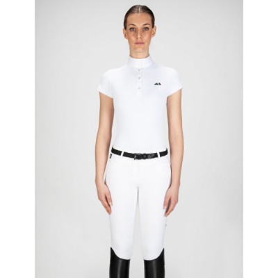 Polo Competición Mujer M/C Equiline Isabel Blanco | Equestrian. Calvet