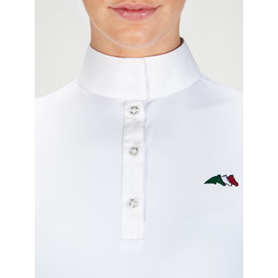 Polo Competició Dona M/C Equiline Isabel Blanc |Cavall i Genet a