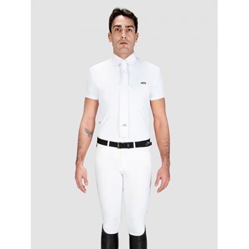 Polo Competición Hombre M/C Equiline Fox Blanco | Equestrian. Calvet
