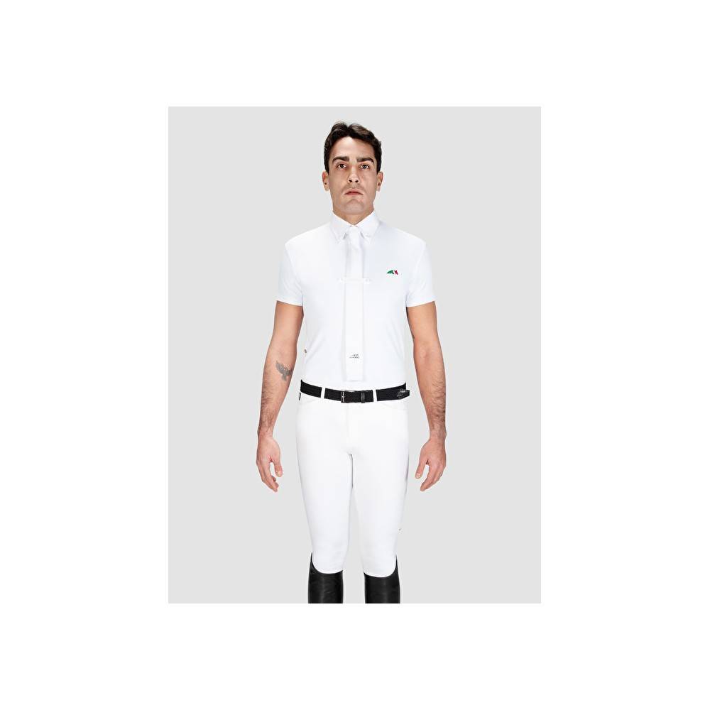 Polo Competición Hombre M/C Equiline Fox Blanco | Equestrian. Calvet