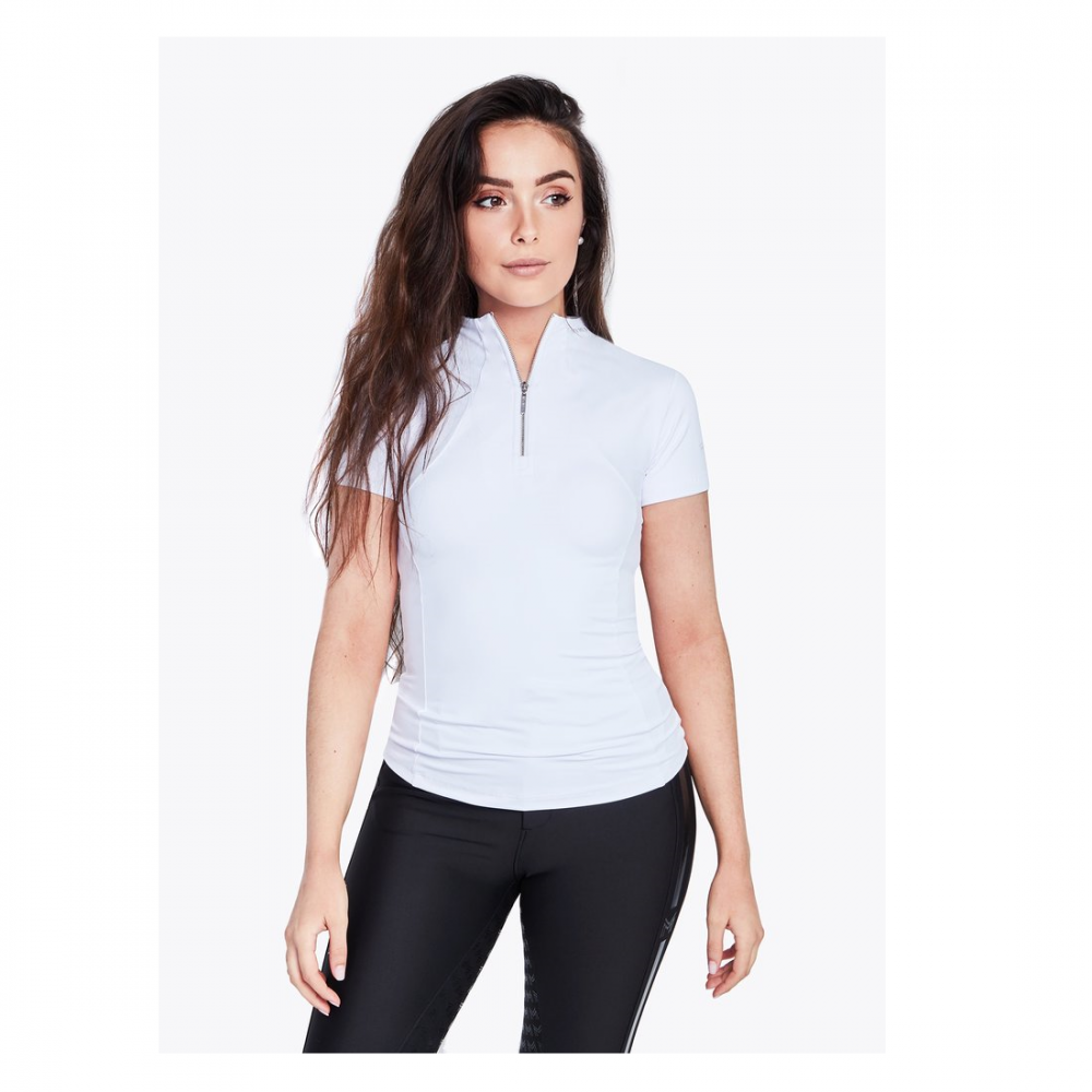 Base Layer Maximilian Manga Corta Blanca/Plata | Equestrian. Calvet
