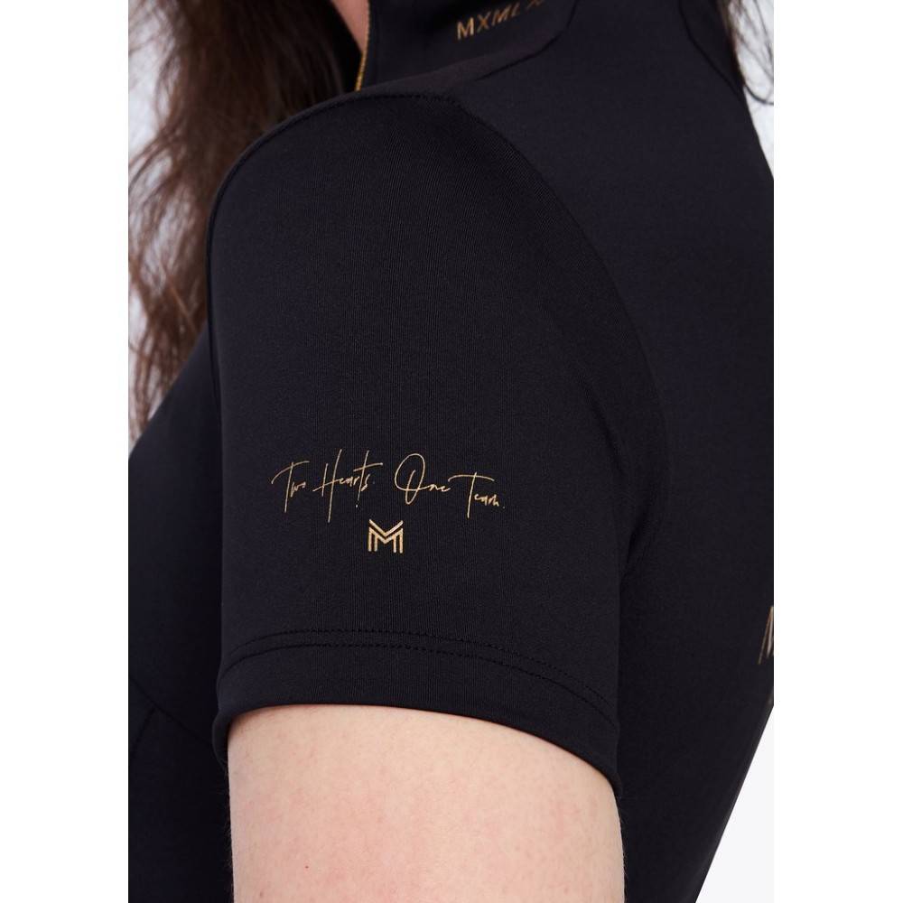 Base Layer Maximilian Manga Corta Negra/Oro | Equestrian. Calvet Animals i