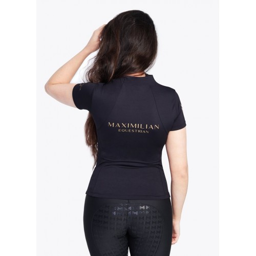 Base Layer Maximilian Manga Corta Negra/Oro | Equestrian. Calvet Animals i 2