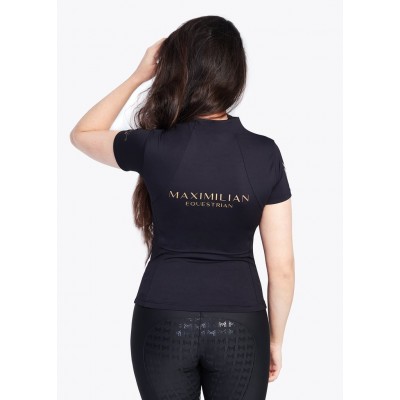 Base Layer Maximilian Manga Corta Negra/Oro | Equestrian. Calvet Animals i