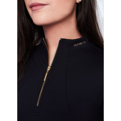 Base Layer Maximilian Manga Corta Negra/Oro | Equestrian. Calvet Animals i