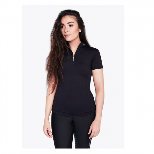 Base Layer Maximilian Manga Corta Negra/Oro | Equestrian. Calvet Animals i