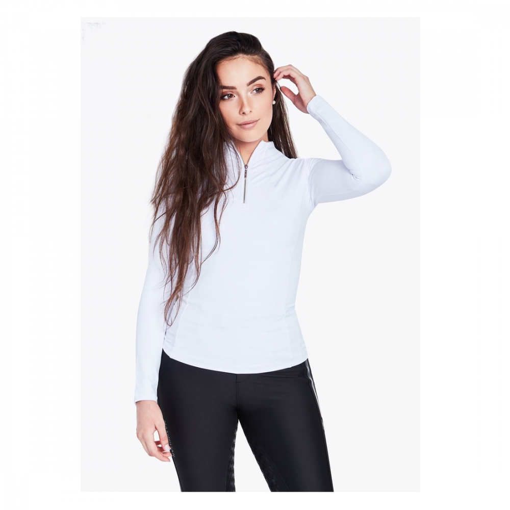 Base Layer Maximilian Manga Larga Blanca/Plata | Equestrian. Calvet