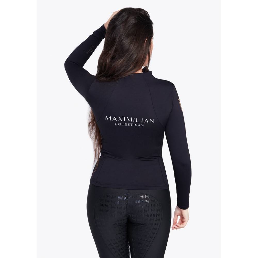 Base Layer Maximilian Manga Larga Negro/Plata | Equestrian. Calvet Animals
