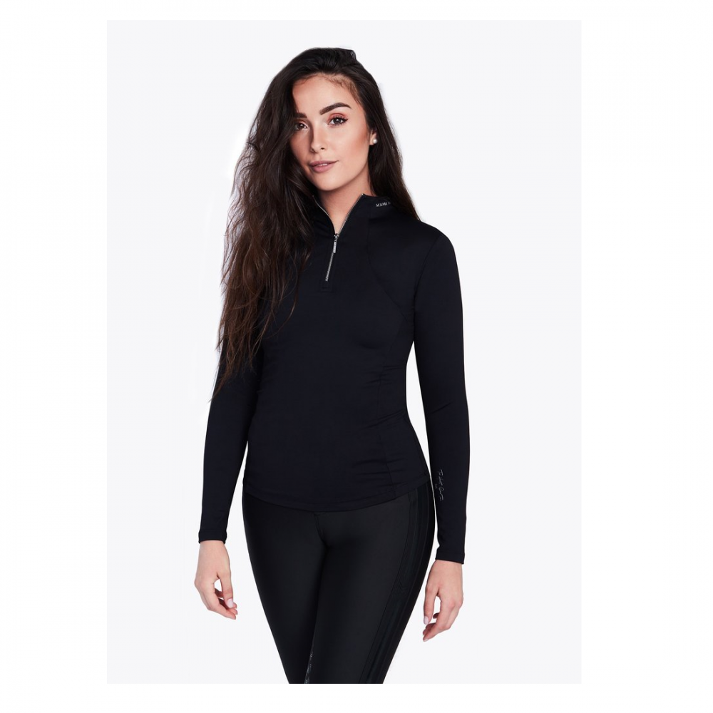 Base Layer Maximilian Manga Larga Negro/Plata | Equestrian. Calvet Animals