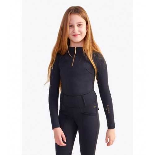 Base Layer YR Maximilian Màniga Llarga Negra/Or |Cavall i Genet a