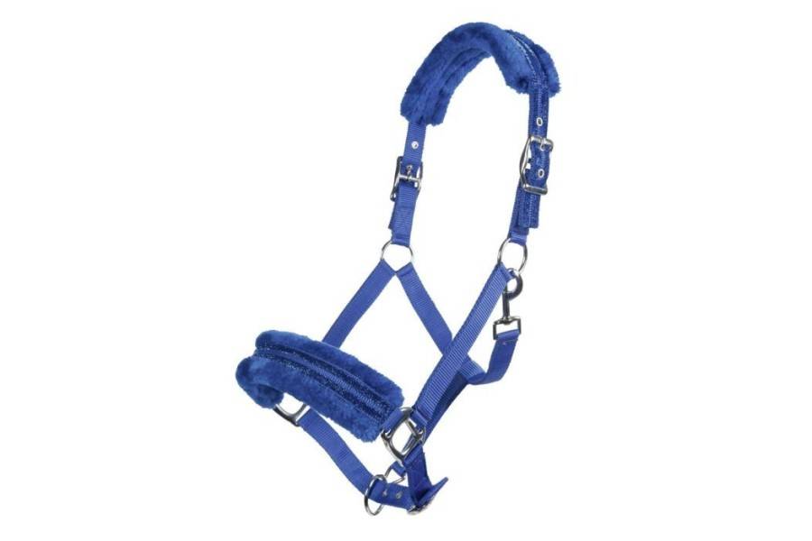 Cabezada Cuadra HKM Glitter Lana Azul Viola |Cavall i Genet a Equestrian