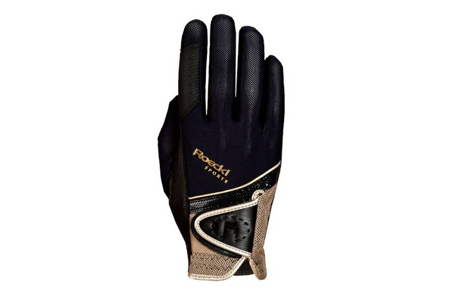 Guante Piel Roeckl Madrid Negro/Oro |Cavall i Genet a Equestrian, Calvet