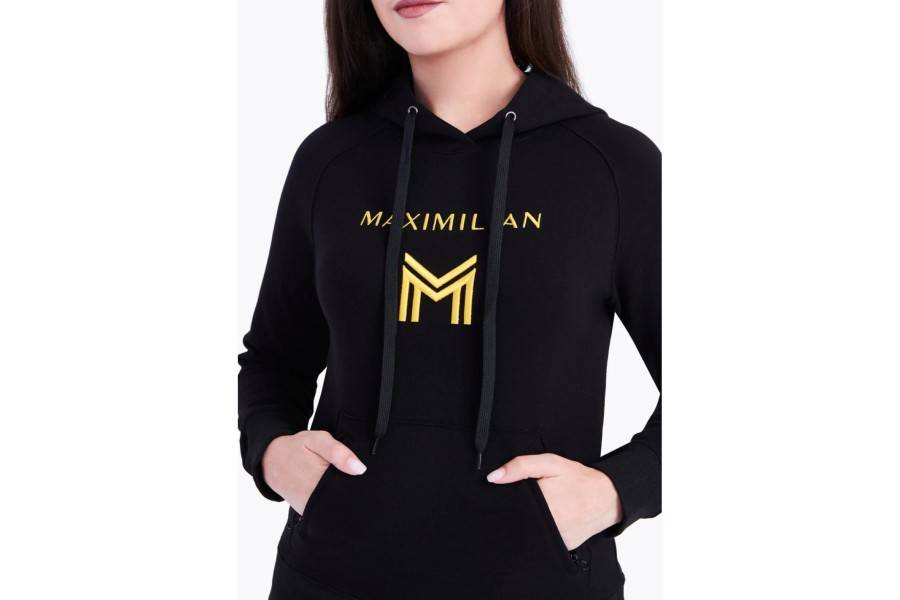 Sudadera Maximilian Emblem Negra/Oro |Cavall i Genet a Equestrian, Calvet