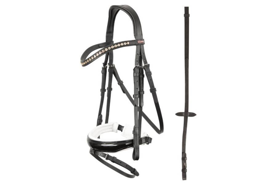 Cabezada montar Premiere Brest Charol Negra/Blanca |Cavall i Genet a