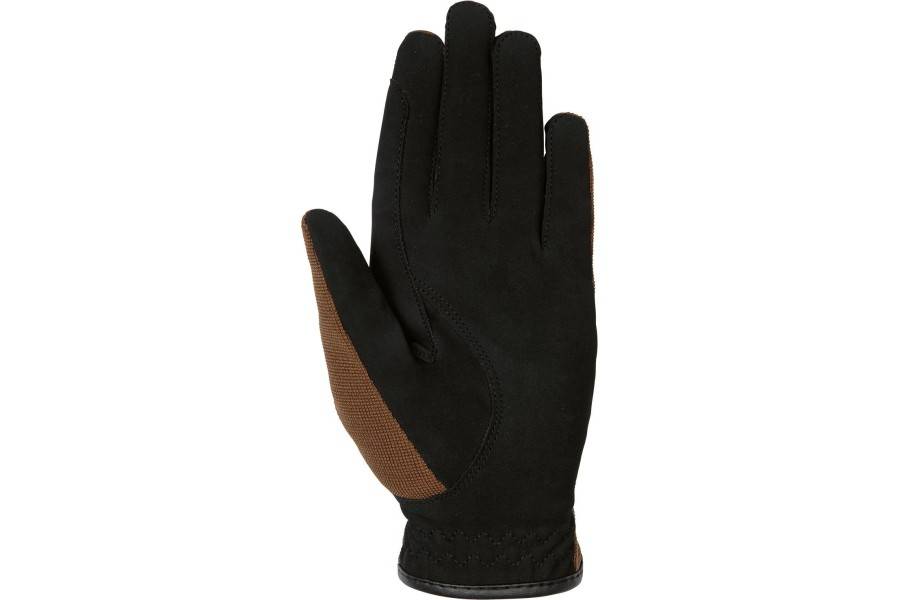 Guantes Sintéticos HKM Negro/Marrón | Equestrian. Calvet Animals i Plantes.
