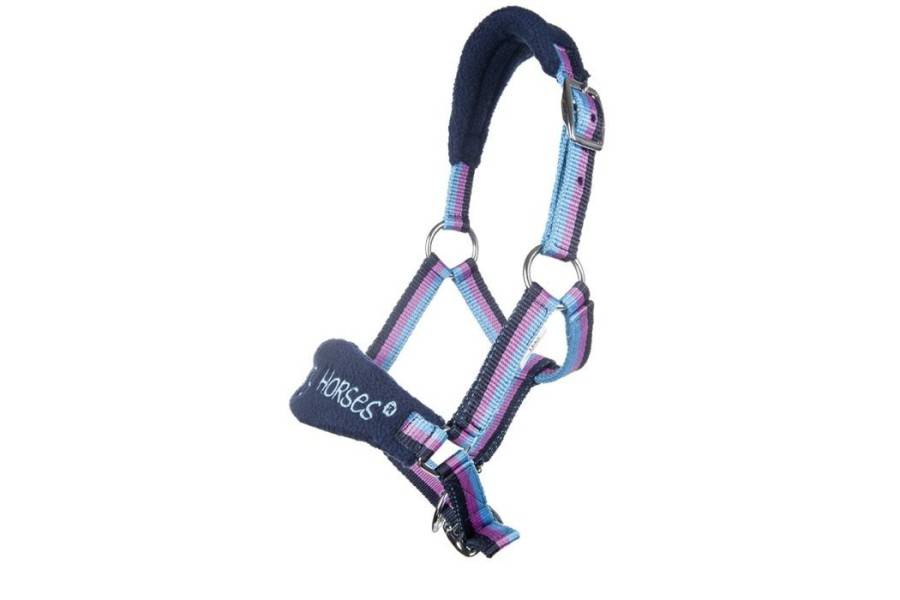 Cabezada Cuadra HKM Funny Azul/Rosa | Equestrian. Calvet Animals i Plantes.