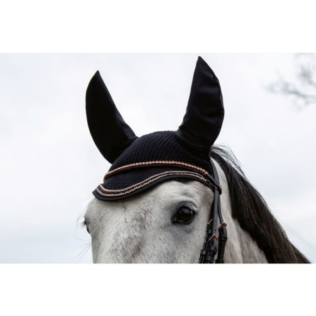 Orejeras HKM RoseGold Glamour Negra/RoseGold |Cavall i Genet a Equestrian 2