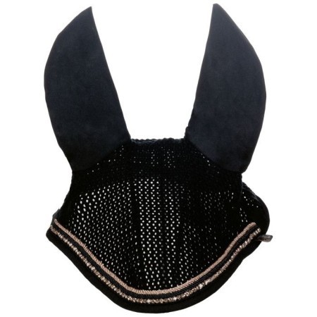 Orejeras HKM RoseGold Glamour Negra/RoseGold | Equestrian. Calvet Animals