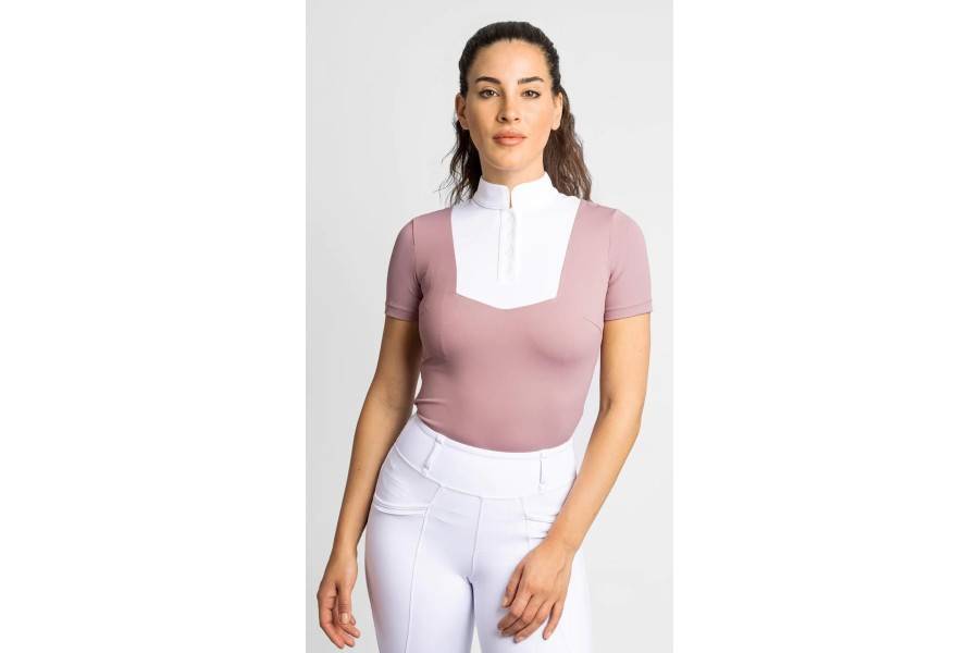 Sienna Show Shirt Maximilian Manga Corta Rosa Topo |Cavall i Genet a