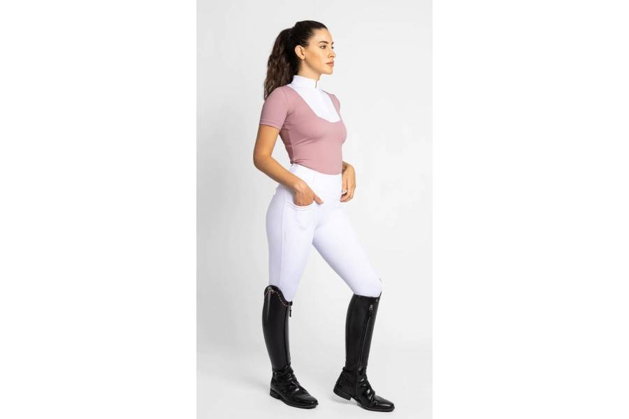 Sienna Show Shirt Maximilian Manga Corta Rosa Topo |Cavall i Genet a