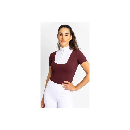 Sienna Show Shirt Maximilian Manga Corta Burdeos |Cavall i Genet a