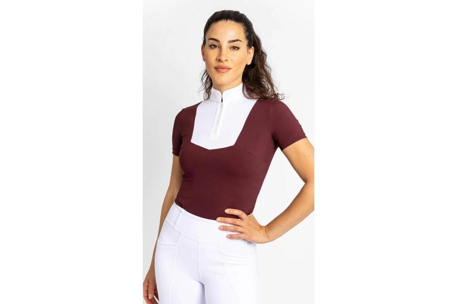 Sienna Show Shirt Maximilian Manga Corta Burdeos |Cavall i Genet a